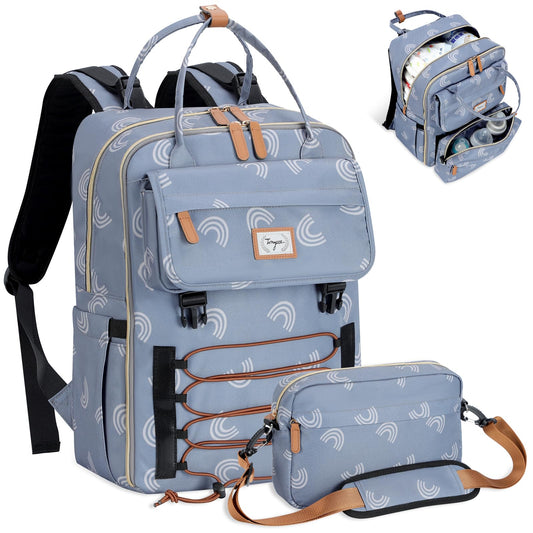 Tonyeee Large Baby Diaper Bag Backpack, Grey