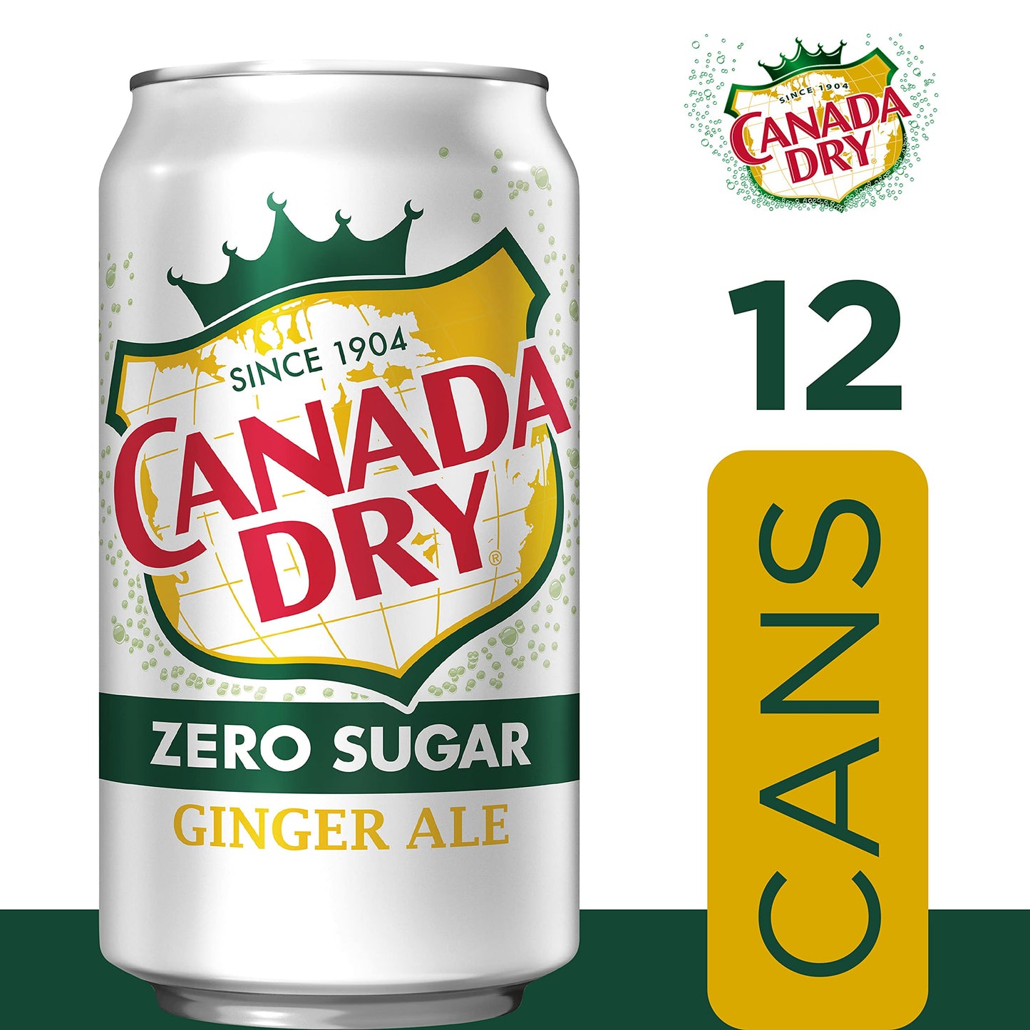 12 Pack Canada Dry Zero Sugar Ginger Ale