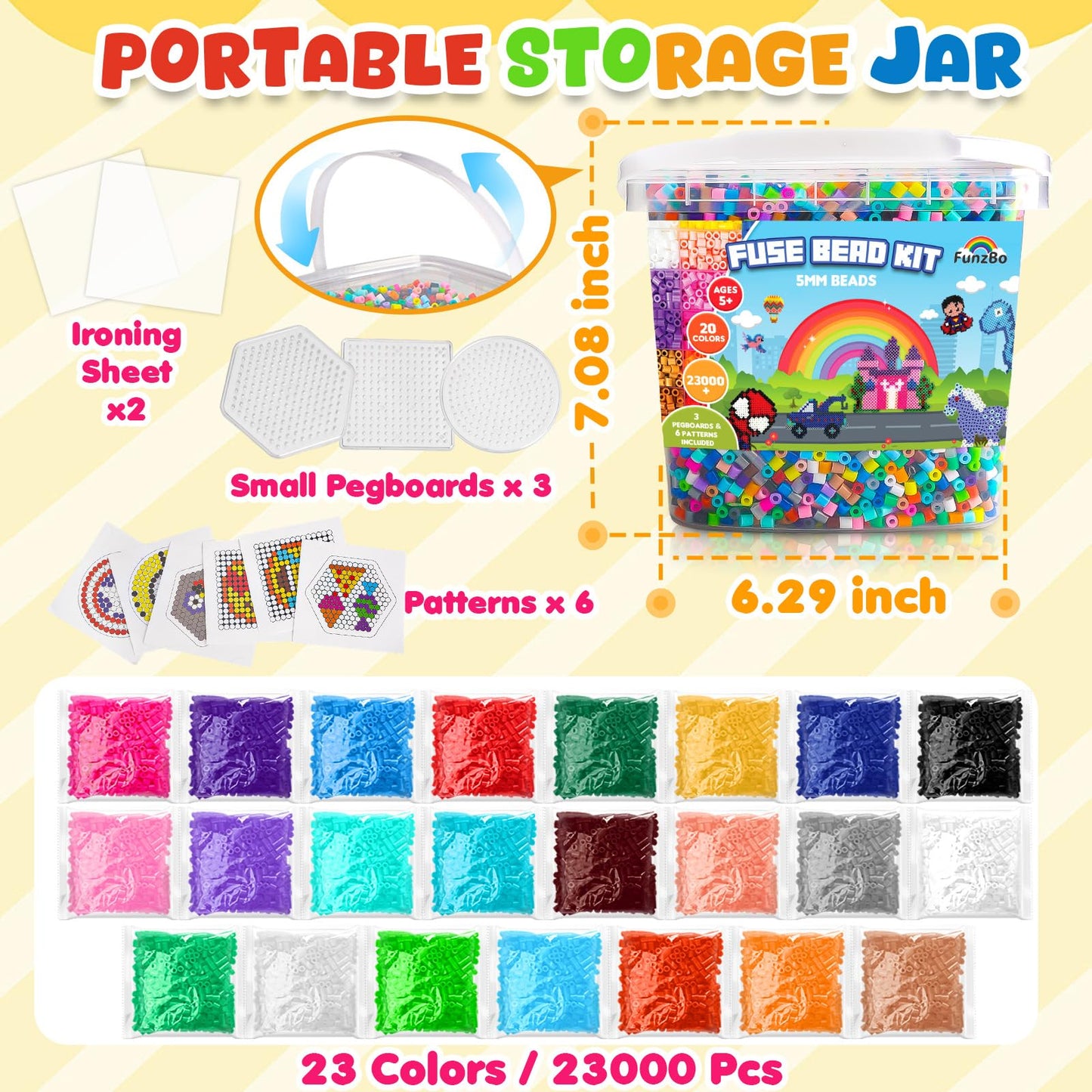 23000+ Fuse Beads Kit with Pegboards and Patterns