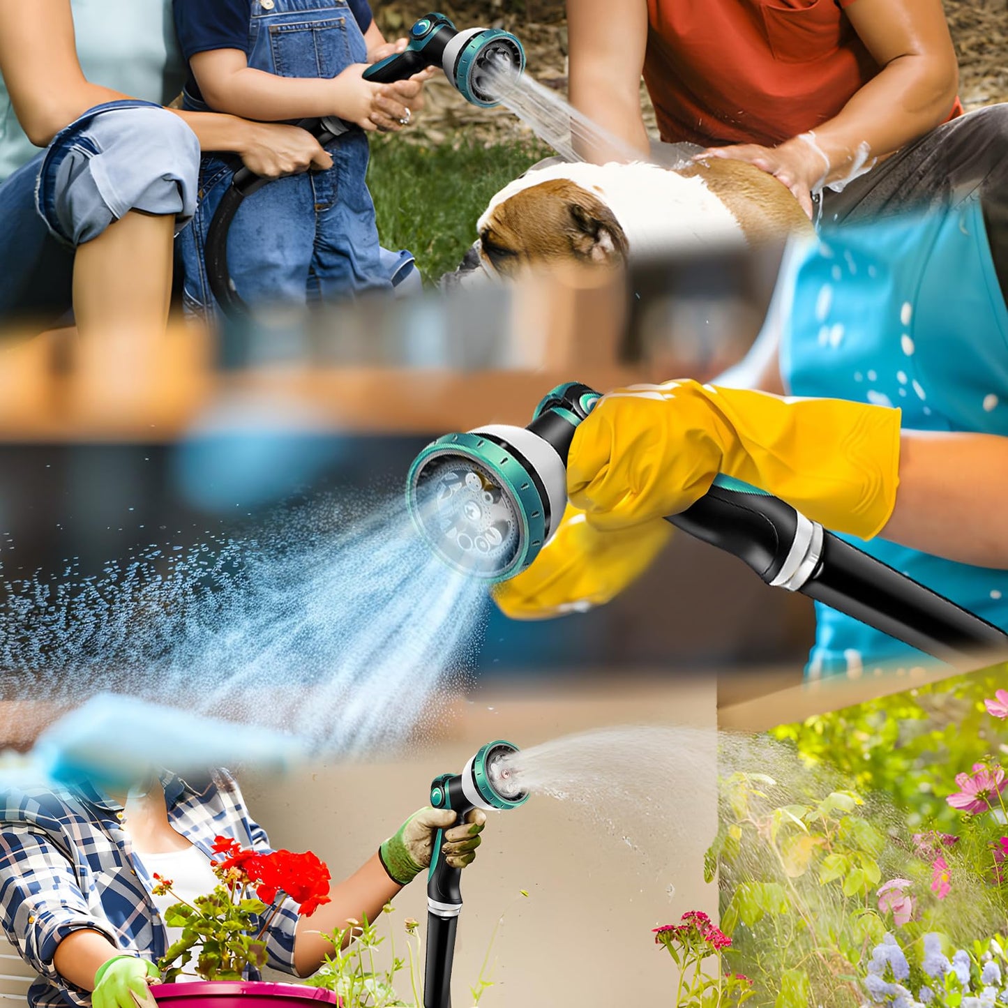 100ft Non-Expanding Garden Hose with Spray Nozzle