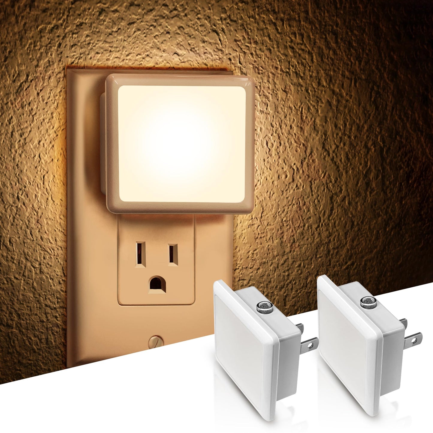 2 Pack LED Night Lights with Dusk to Dawn Sensor