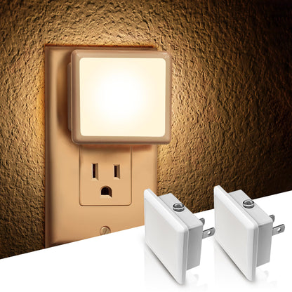 2 Pack LED Night Lights with Dusk to Dawn Sensor