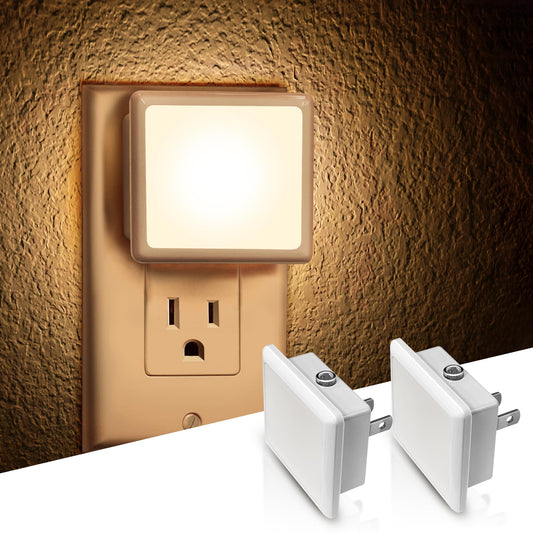 2 Pack LED Night Lights with Dusk to Dawn Sensor