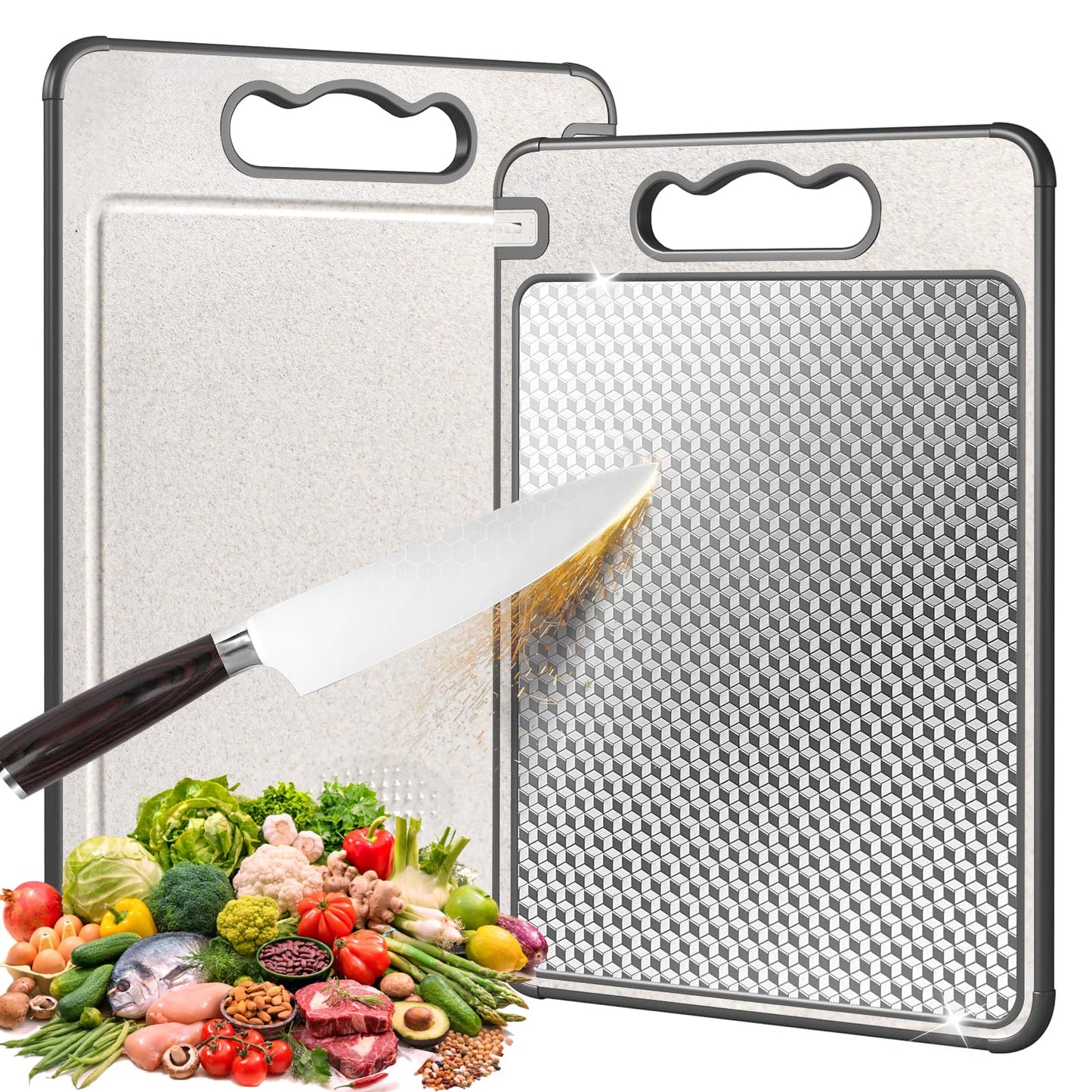 Stainless Steel Non-Slip Cutting Board 15"x10"