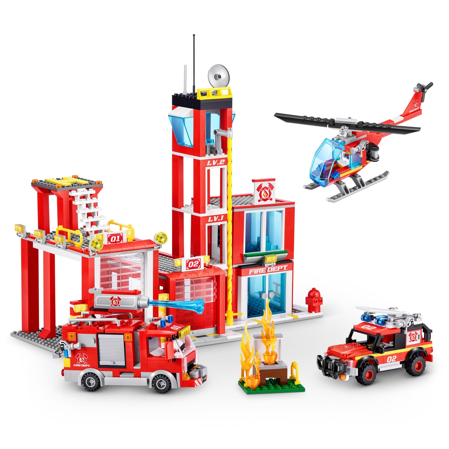 ZURU MAX Adventure Fire Rescue Playset 916 Pieces