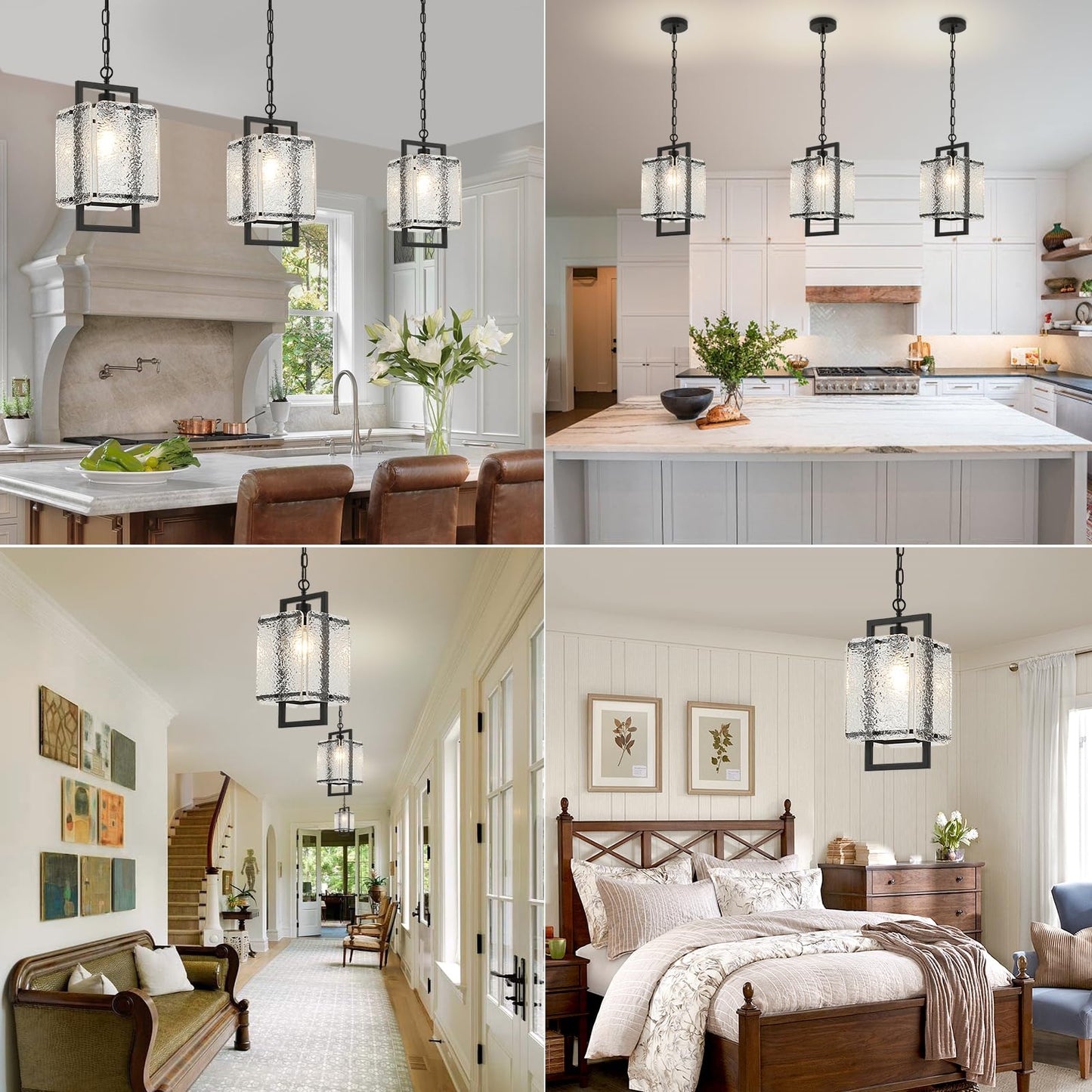 ECOBRT Black Crystal Chandelier for Modern Spaces