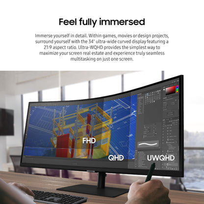 34-Inch Ultrawide QHD Curved Monitor by SAMSUNG