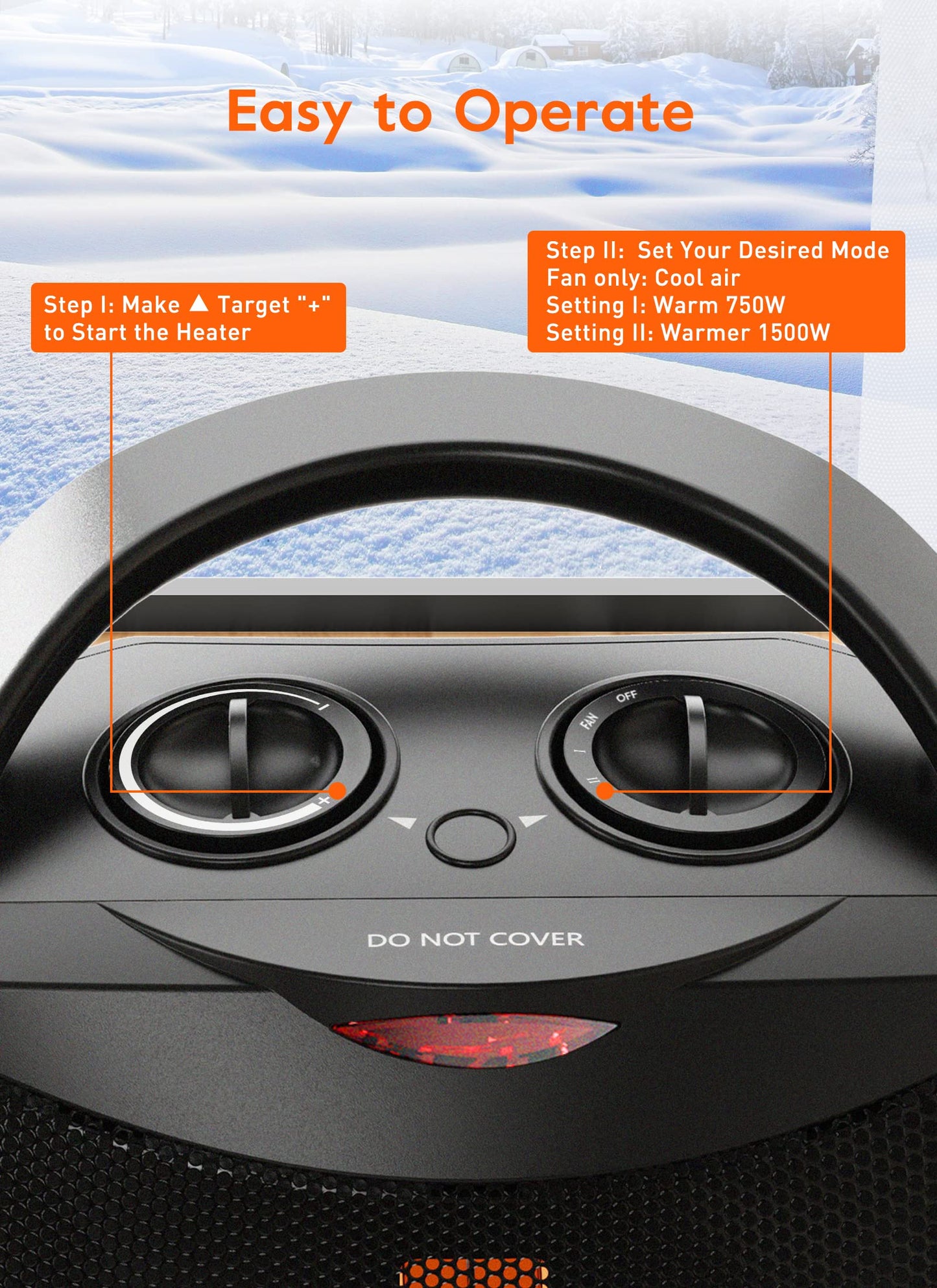 GiveBest Portable Electric Space Heater 1500W