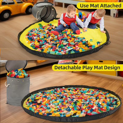 Toy Storage Basket with Play Mat for Kids