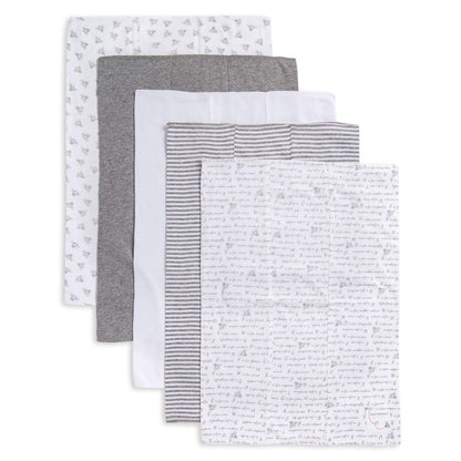 Burt's Bees Baby Organic Cotton Baby Care Essentials Bundle (2 Pack Hooded Towels + 2 Pack Blankets + 5 Pack Burp Cloths)