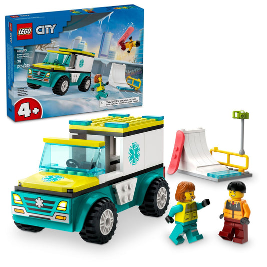LEGO City Ambulance and Snowboarder Playset