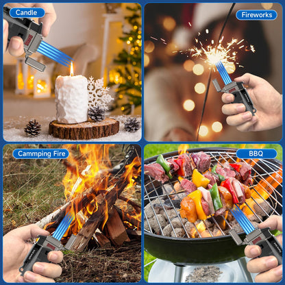 Quad Flame Butane Torch Lighter for Camping