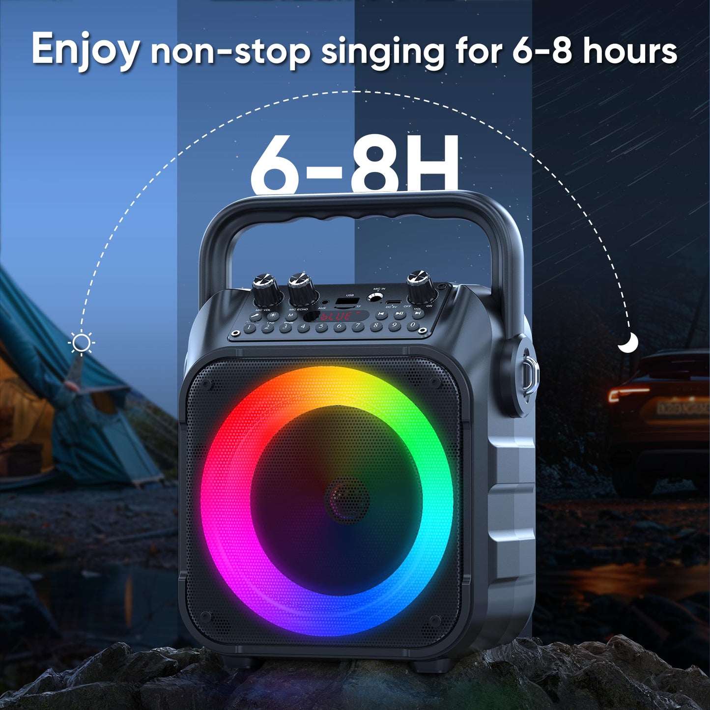 Karaoke Machine with 2 Wireless Microphones