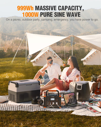 1000W GRECELL Portable Solar Generator with AC Outlet
