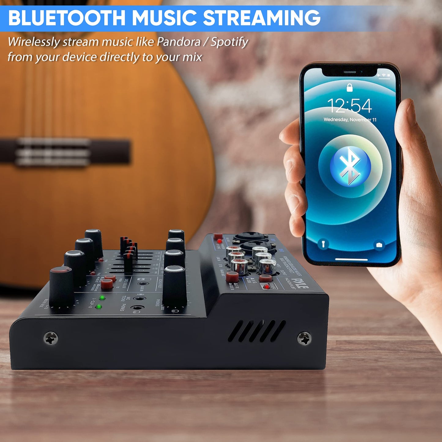 Pyle Wireless DJ Audio Mixer with Bluetooth