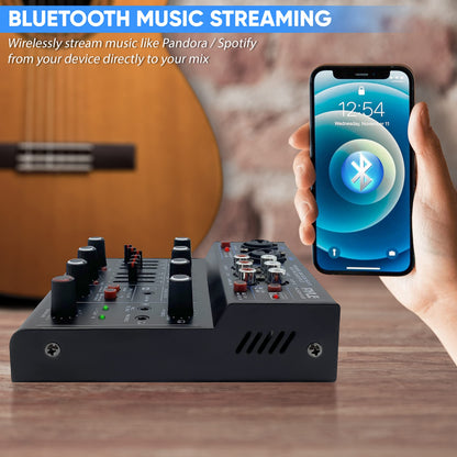 Pyle Wireless DJ Audio Mixer with Bluetooth