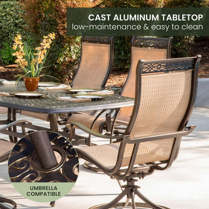 Hanover 7-Piece Outdoor Dining Set with Swivel Rockers