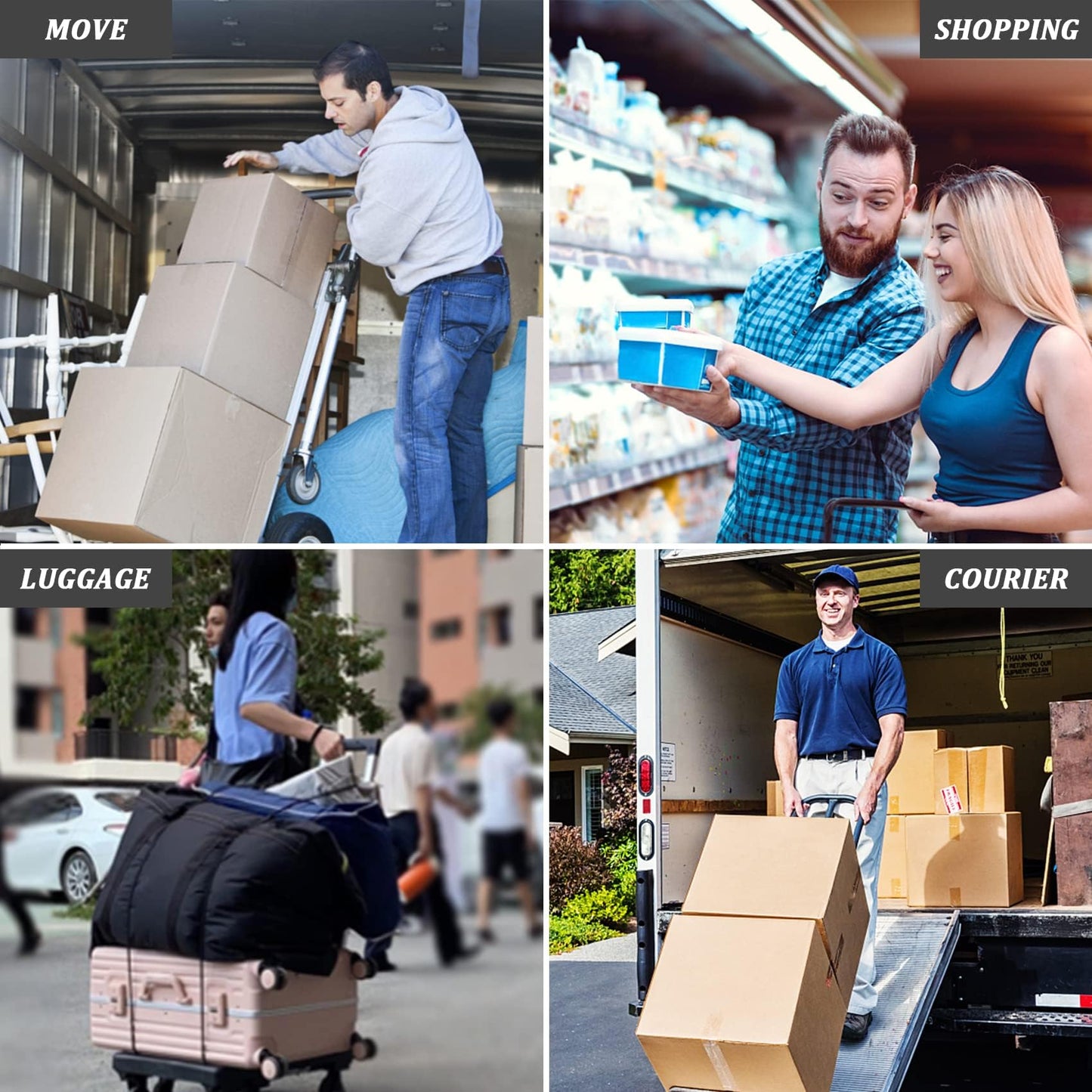 Folding Hand Truck Dolly with Adjustable Handle
