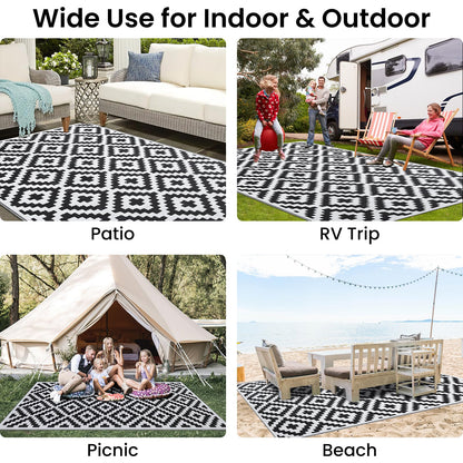 Smiry Waterproof Reversible Outdoor Rug 5x8 ft