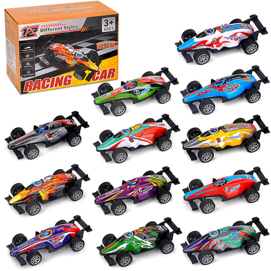 BYLGKE Toys for Ages 2-4, Baby Toys Cars, Die-Cast Racing Cars Party Favors, Pull-Back Car Educational Toys, Montessori Toys for 2+ Year Old Kids Toddlers, Pack of 12