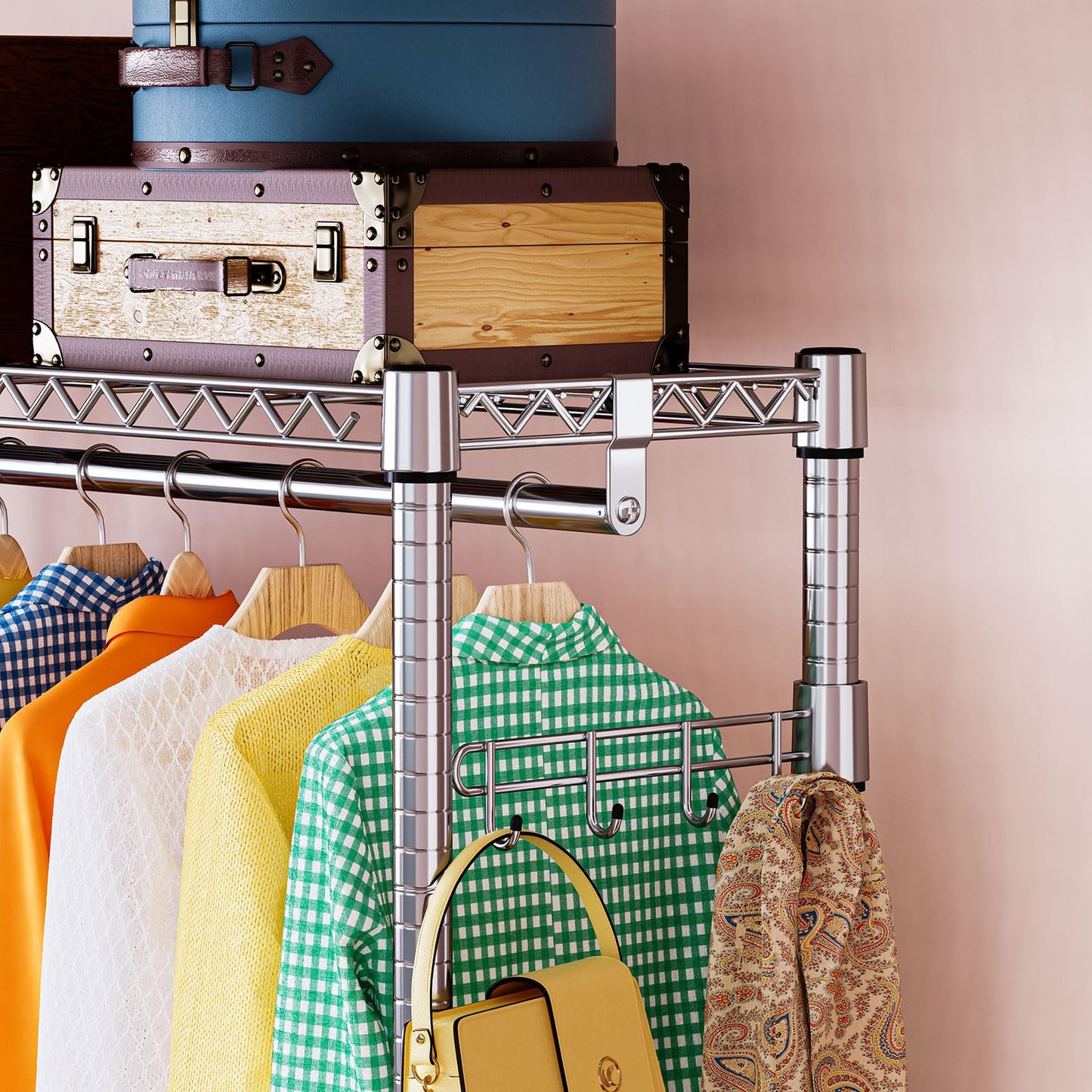 3-Tier Heavy Duty Garment Rack with Wheels