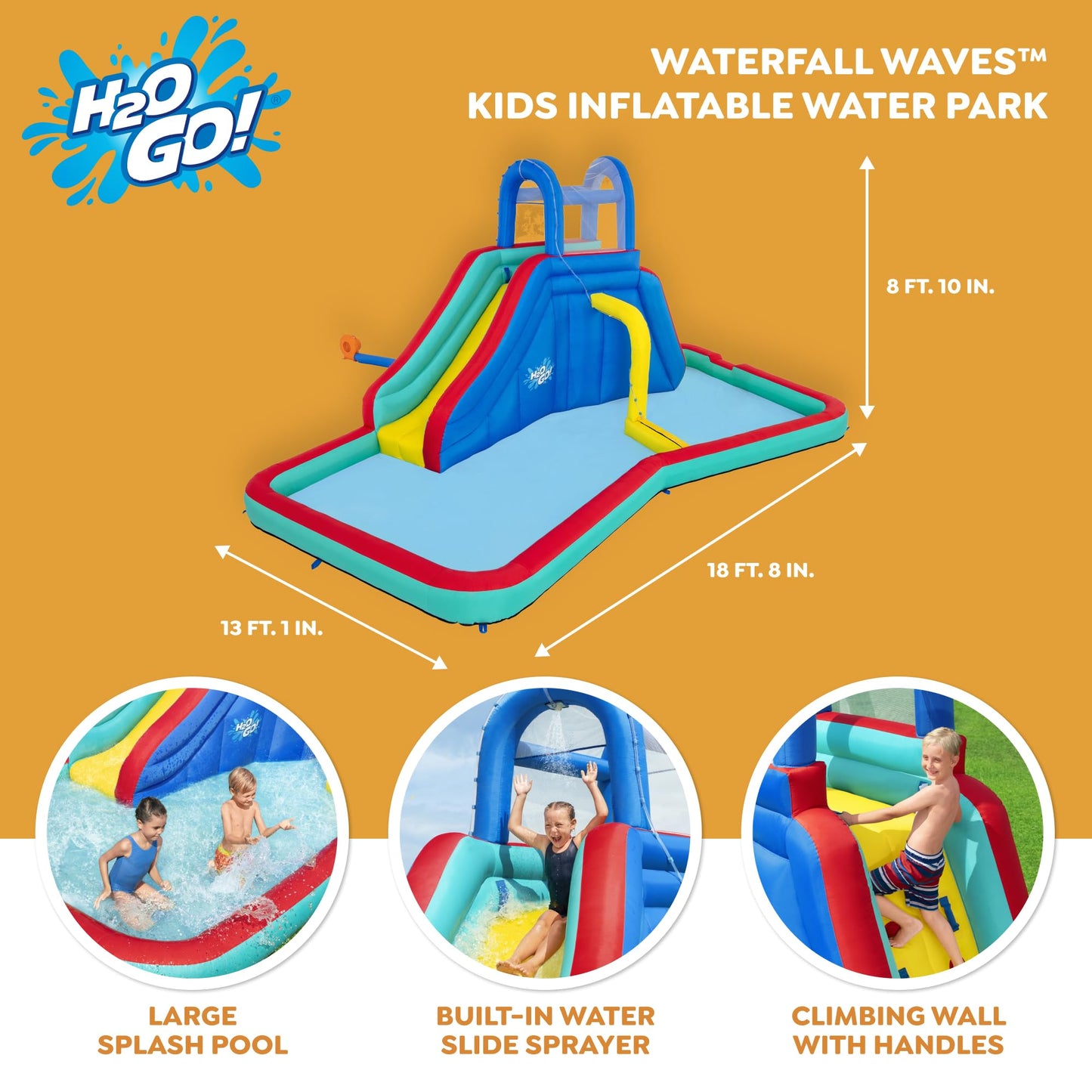 Bestway Inflatable Water Park with Slide for Kids