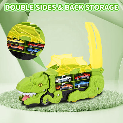 Transformable Dinosaur Truck Toy with 12 Cars