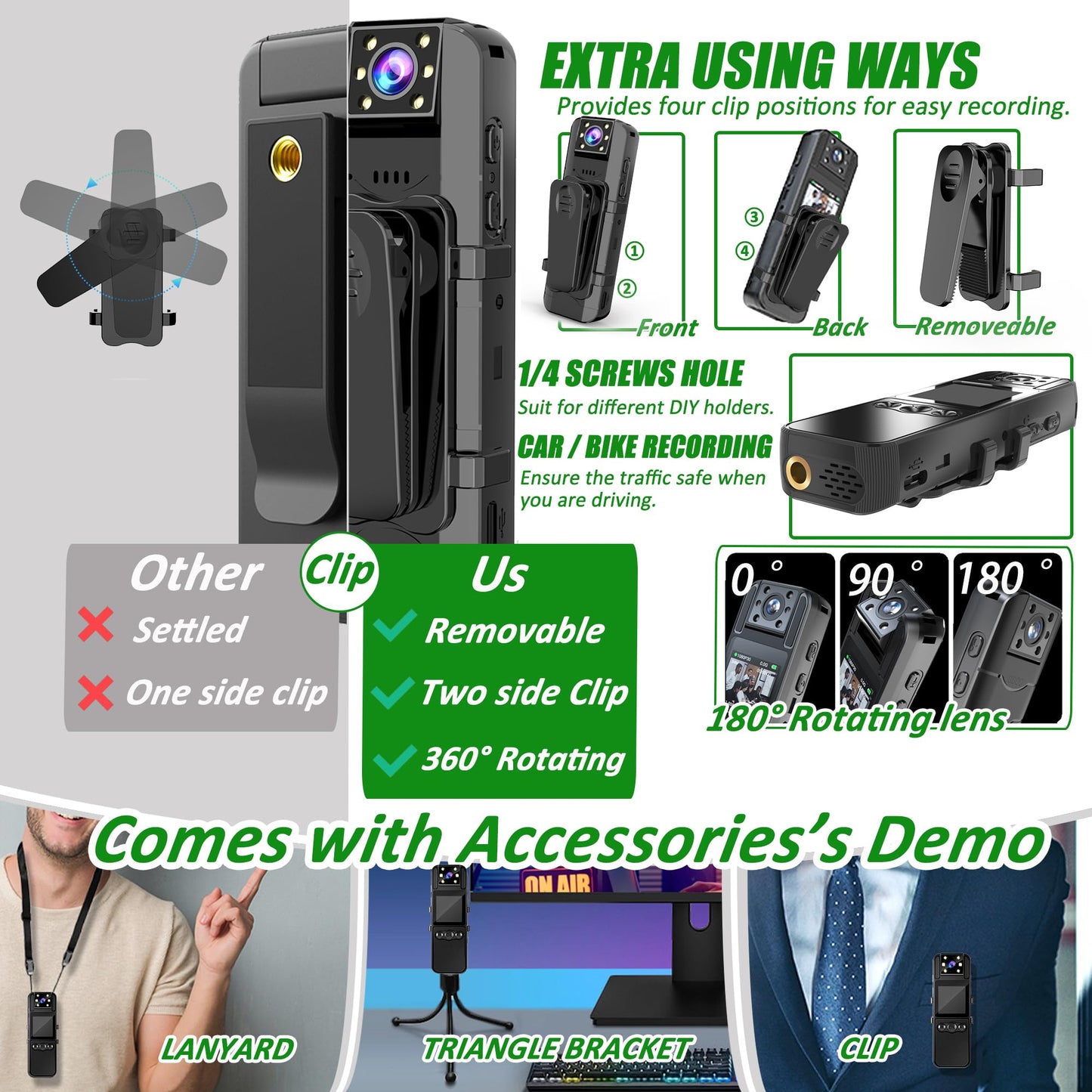 1080P Body Camera with Audio & Night Vision