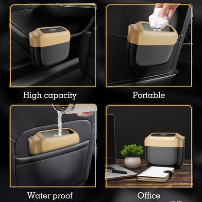 Leakproof Car Trash Can with Lid & Bags