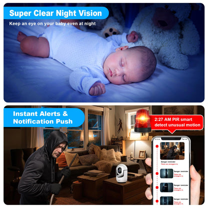 2K WiFi Security Camera with AI Motion Detection
