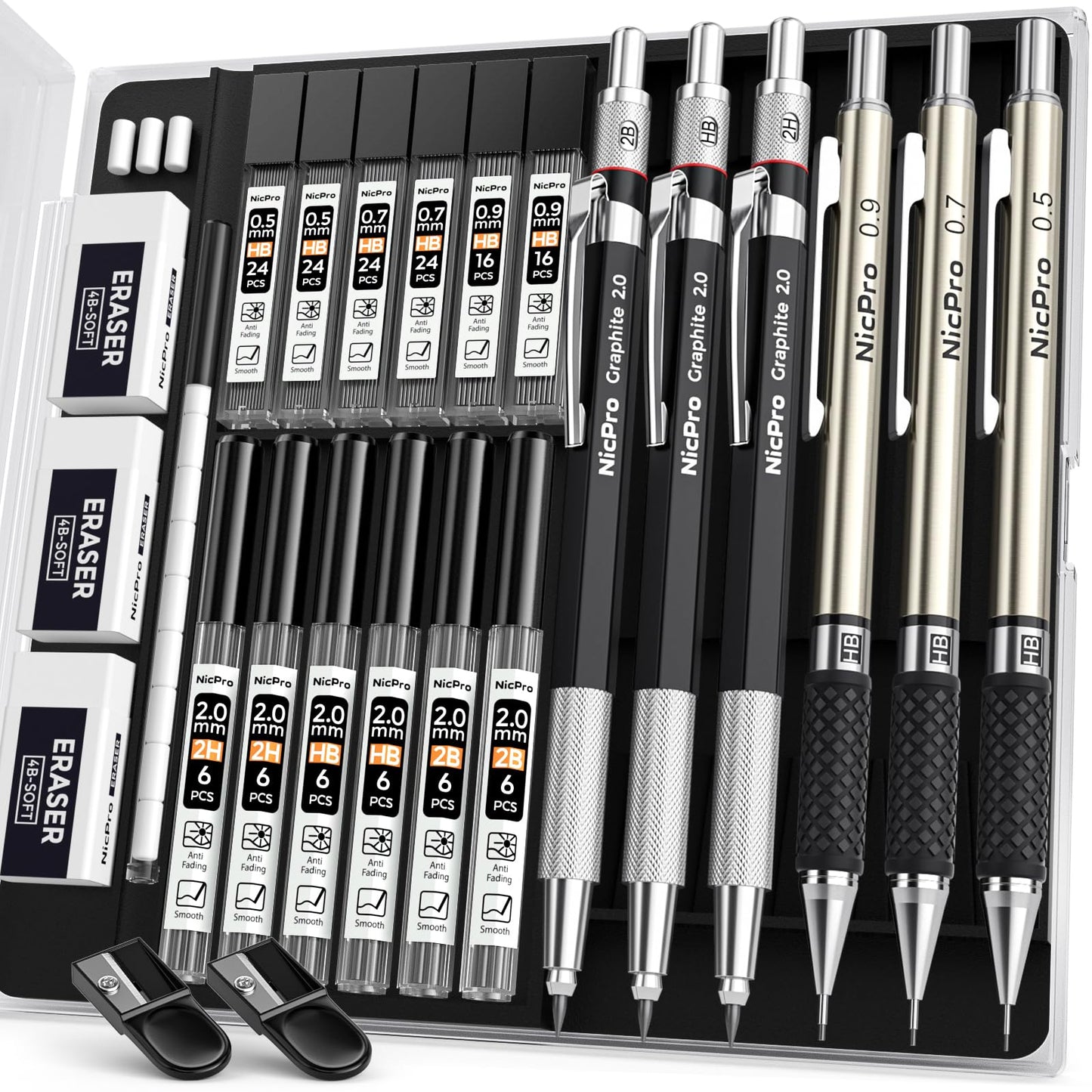 6PCS Nicpro Mechanical Pencil Set for Drawing