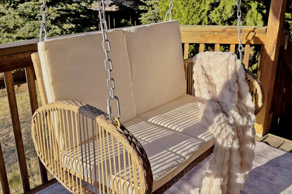 YITAHOME 2-Seater Wicker Porch Swing with Cushions