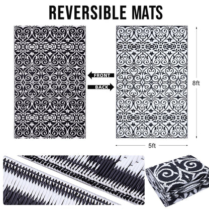 5x8 Outdoor Waterproof Rug for Patio & Deck