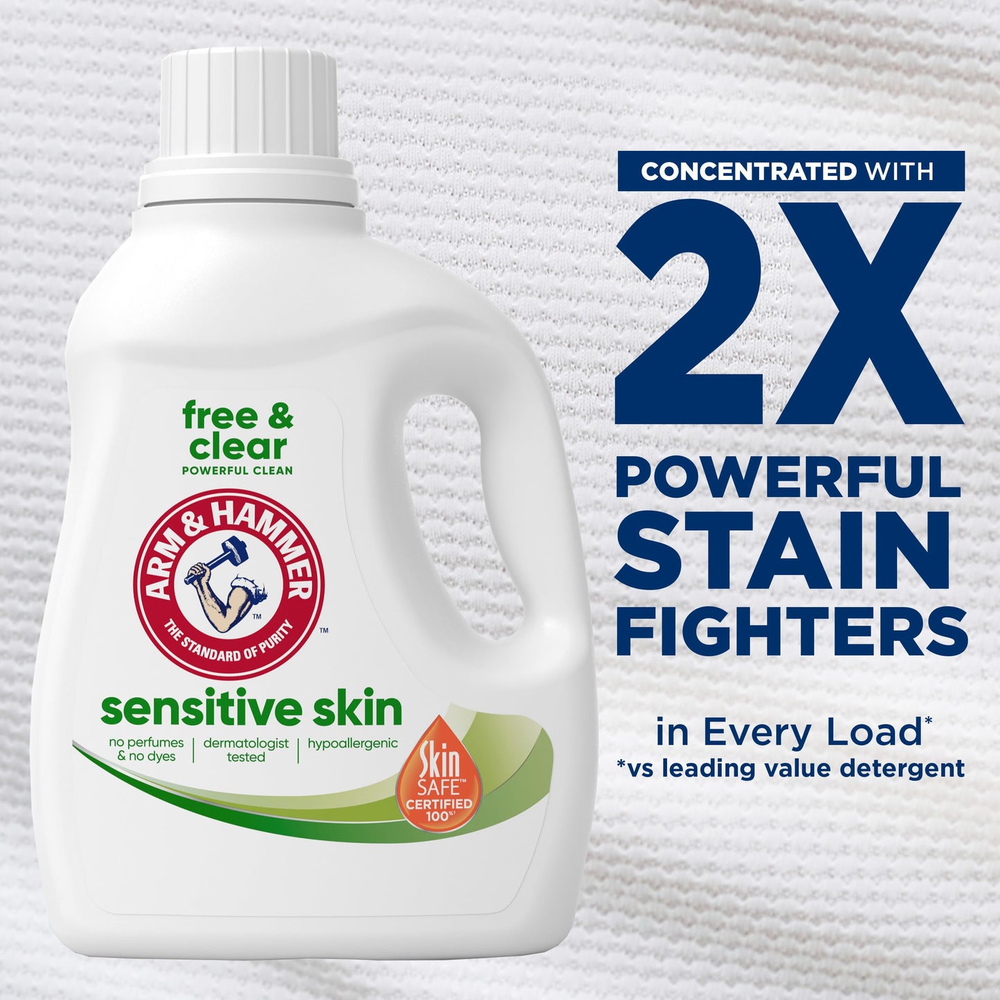 Arm & Hammer Sensitive Skin Free & Clear, 105 Loads Liquid Laundry Detergent, 105 Fl oz