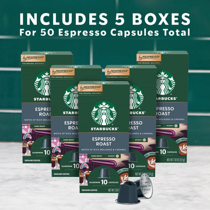 Starbucks Dark Roast Espresso Pods, 50 Count