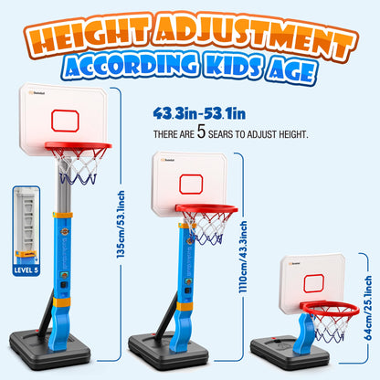 Toddler Basketball Hoop with 4 Balls by HopeRock