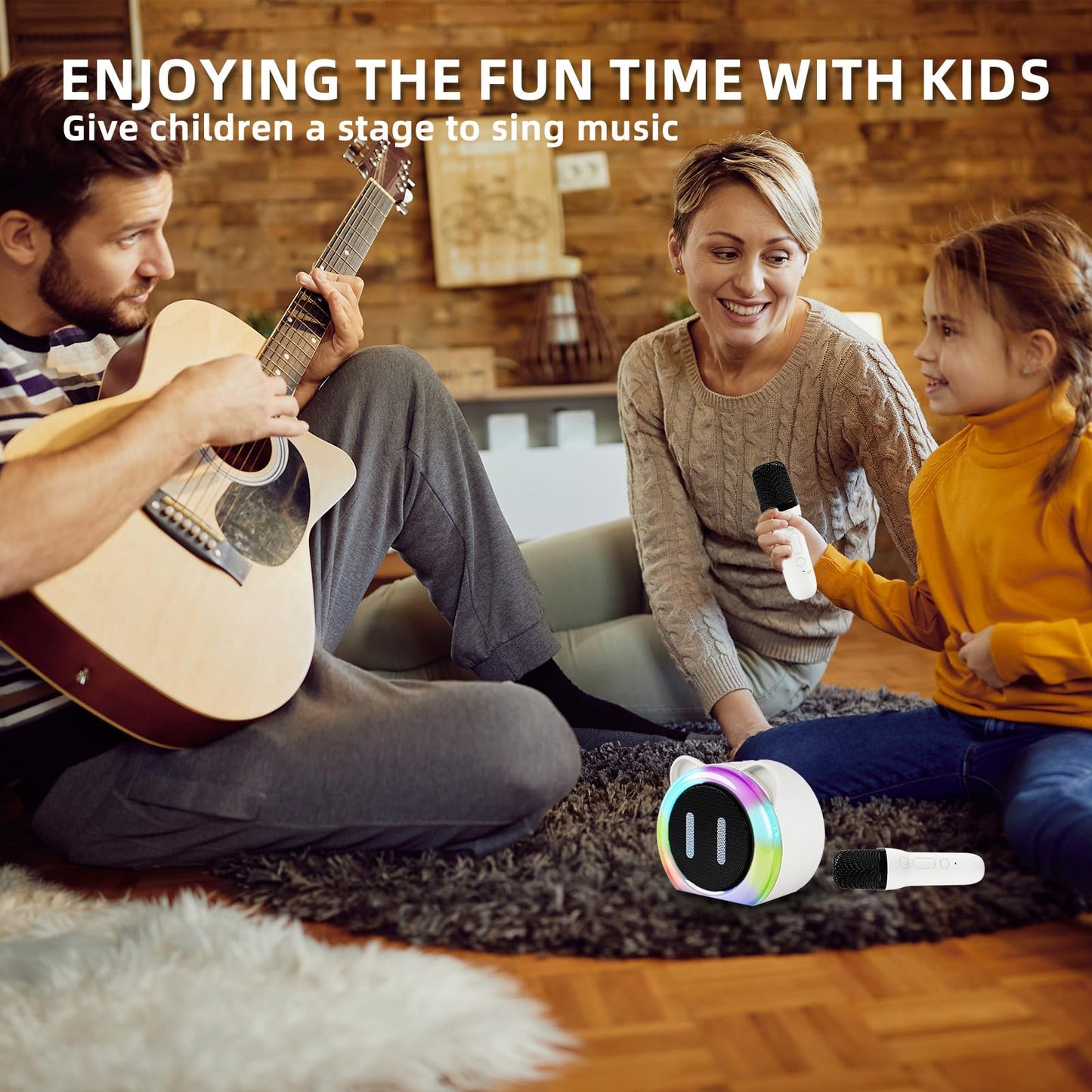 Mini Karaoke Machine with 2 Microphones for Kids