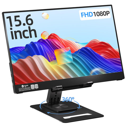 Ingnok Portable Monitor 15.6'' FHD IPS Display, A+Screen USB C HDMI Travel Monitor, Portable Screen for Laptop Mac PC Phone Xbox PS4/5 Switch