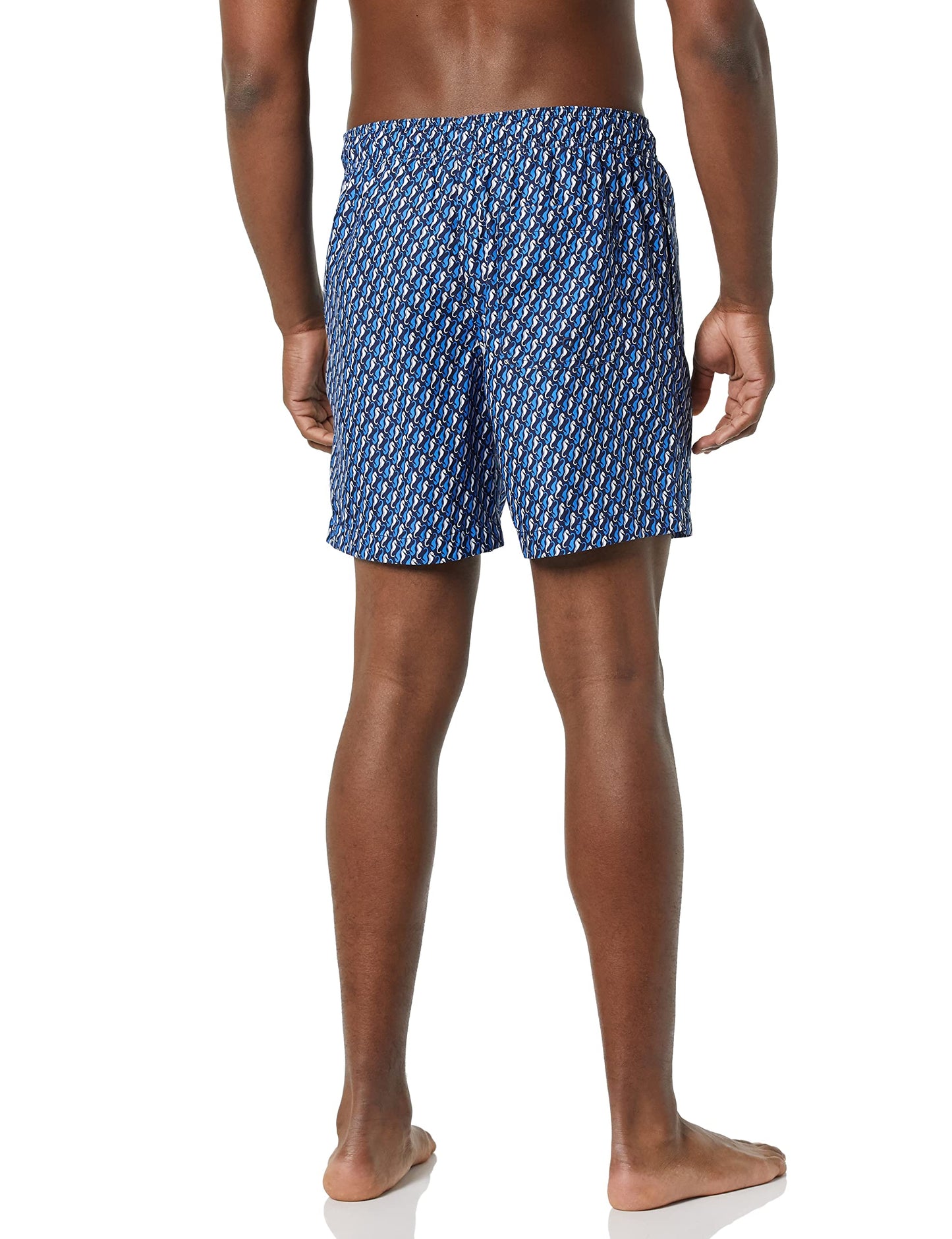 Amazon Essentials Men's 7" Quick-Dry Swim Trunk, Blue Seahorse, Small