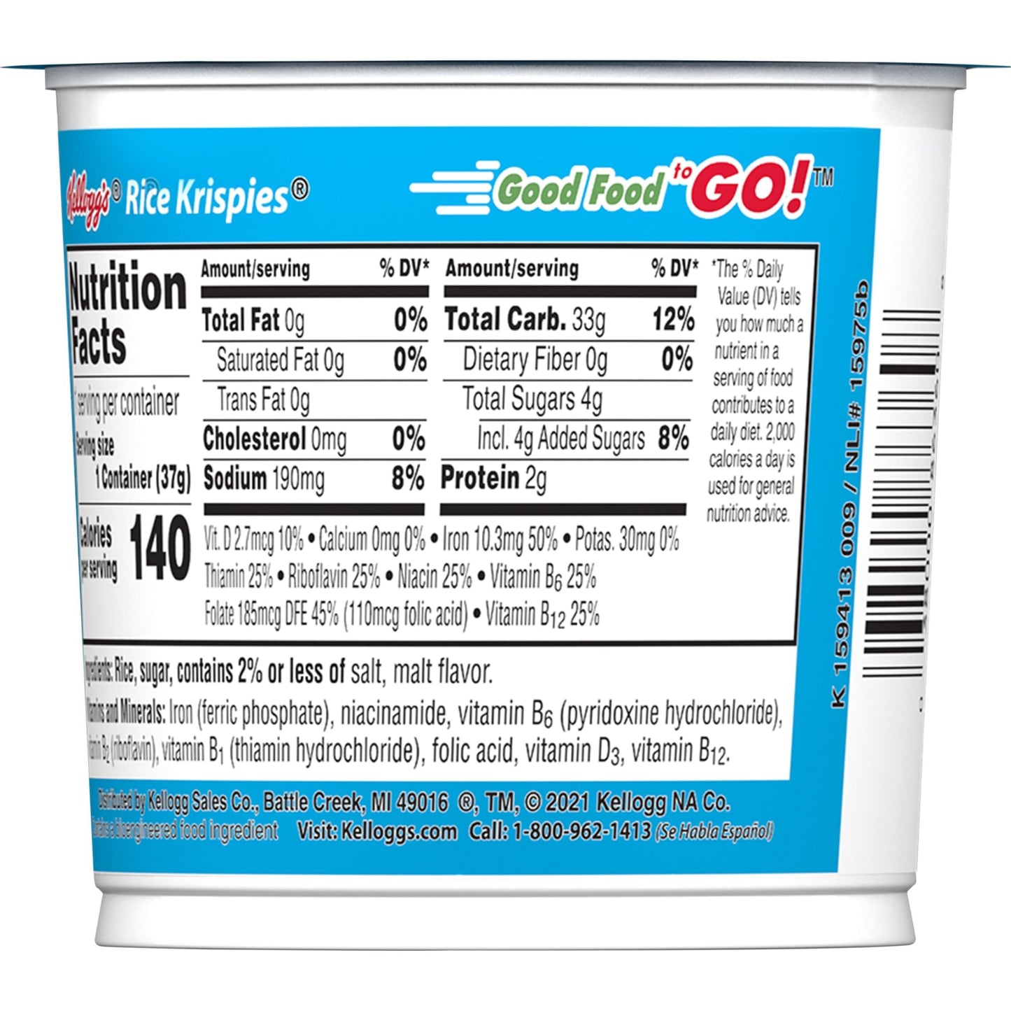 12 Cups Rice Krispies Cereal Snack Cups