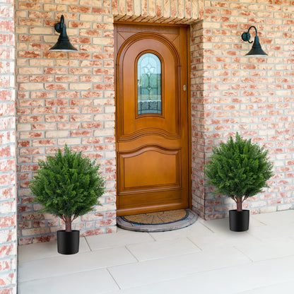 Set of 2 Faux Potted Topiary Trees