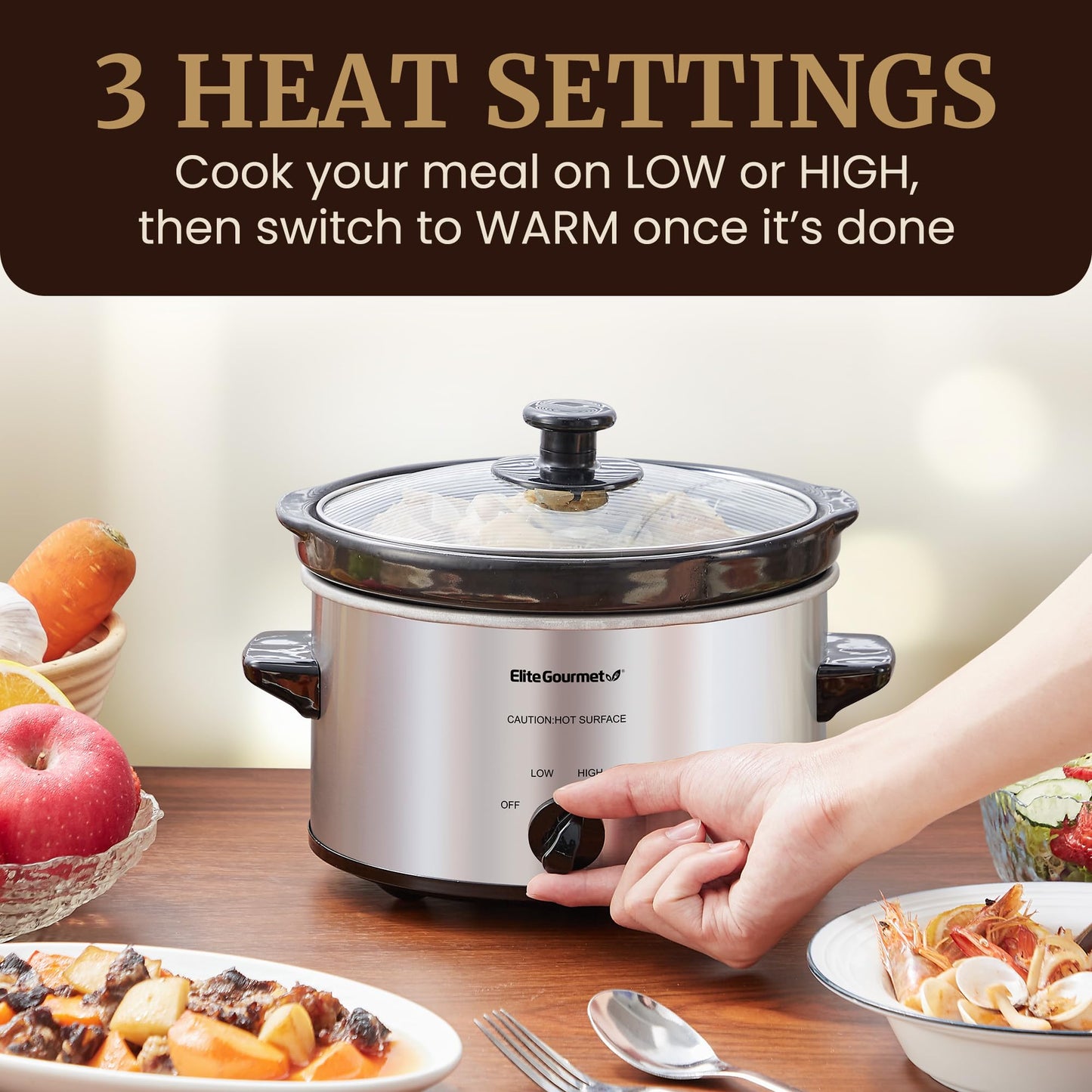 2 Quart Elite Gourmet Electric Slow Cooker