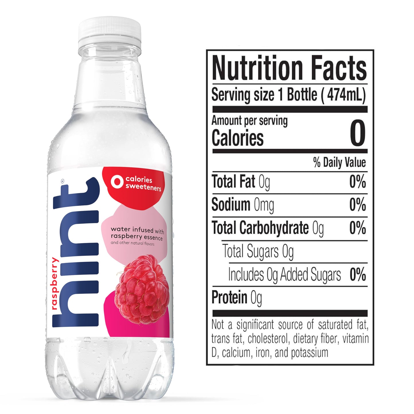 12 Pack Hint Raspberry Flavored Water Beverages