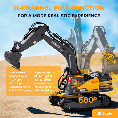 SHOMOTE Remote Control Excavator Toy for Kids