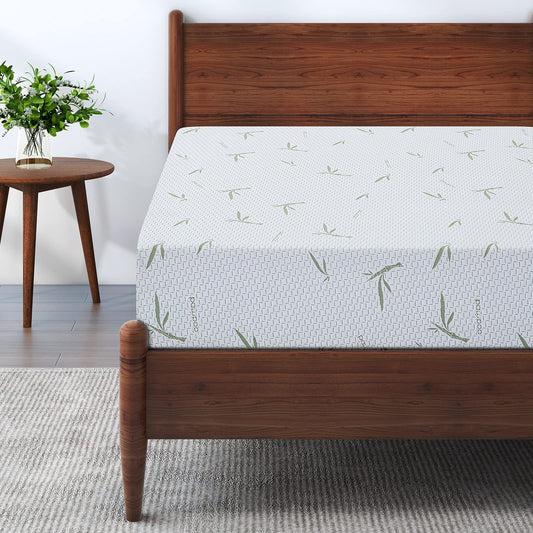 IULULU Twin Mattress, 10 Inch Memory Foam Mattress in a Box, Green Tea Gel Infused Mattresses with Breathable Bamboo Cover for Cool Sleep, Medium Supportive, CertiPUR-US Certified