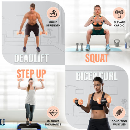 Yes4All 10 lbs Vinyl Coated Dumbbell Pair