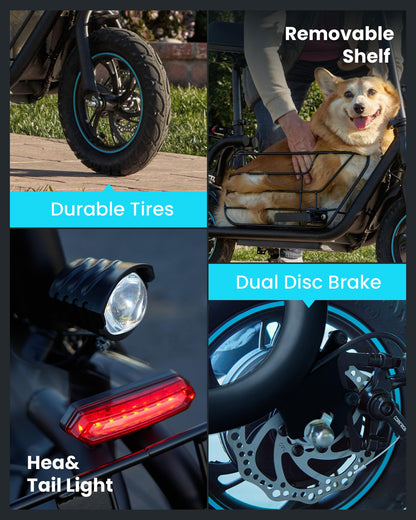 URBANMAX Electric Scooter with Seat, 550W Motor, 18.6MPH Top Speed, 20 Miles Range, Adults Electric Scooter with Large Storage Basket for Pets Dogs and Items，C1S-V1