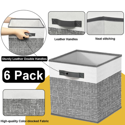 Collapsible Fabric Storage Bins - Set of 6