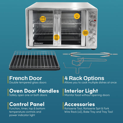 47.5Qt Elite Gourmet Convection Oven with Racks