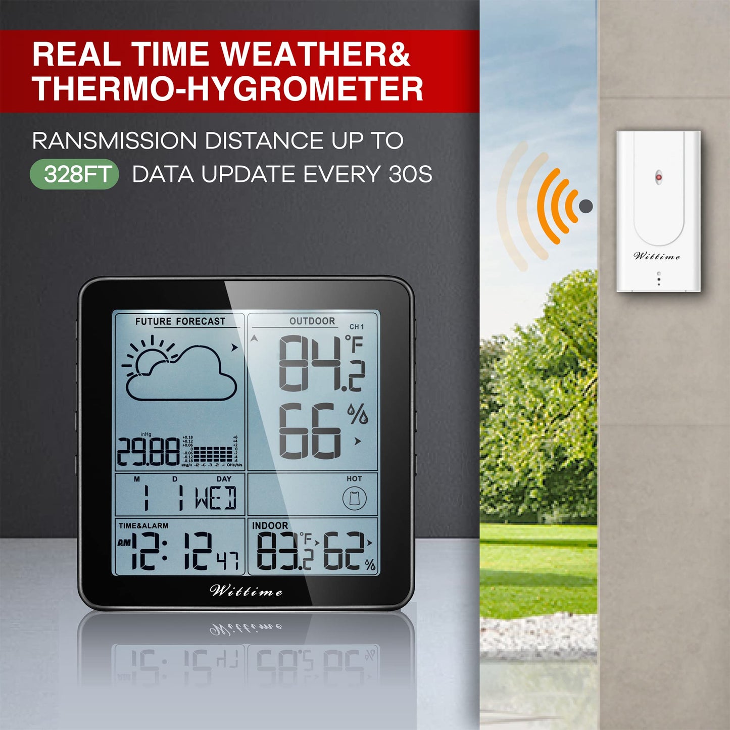 Wittime Wireless Weather Station with Atomic Clock